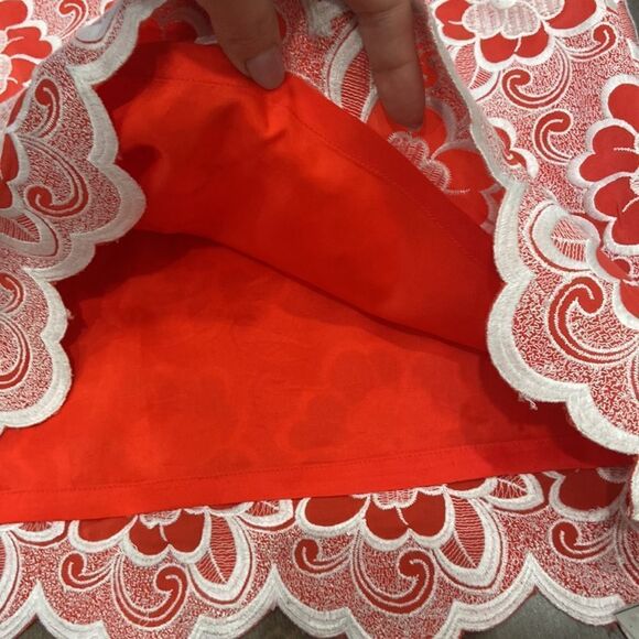 Tibi Floral Embroidery Overlay Strapless Silk Mini Dress size 0 - Picture 7 of 10